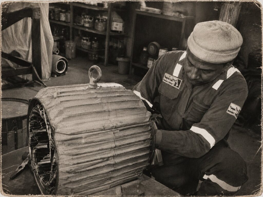 A motor rewinding workshop in Dammam